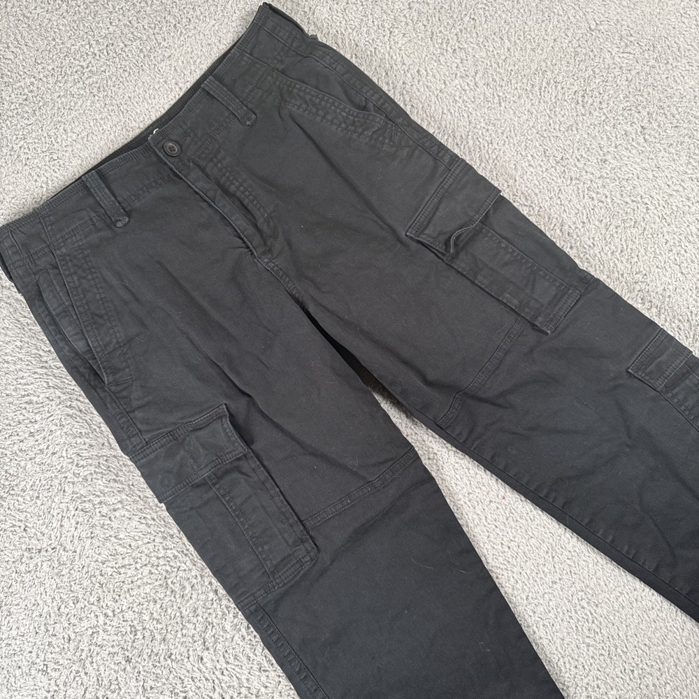 Hollister Cargo Pants Mens 30x32 (34x29) Black Hiking Camping Outdoor